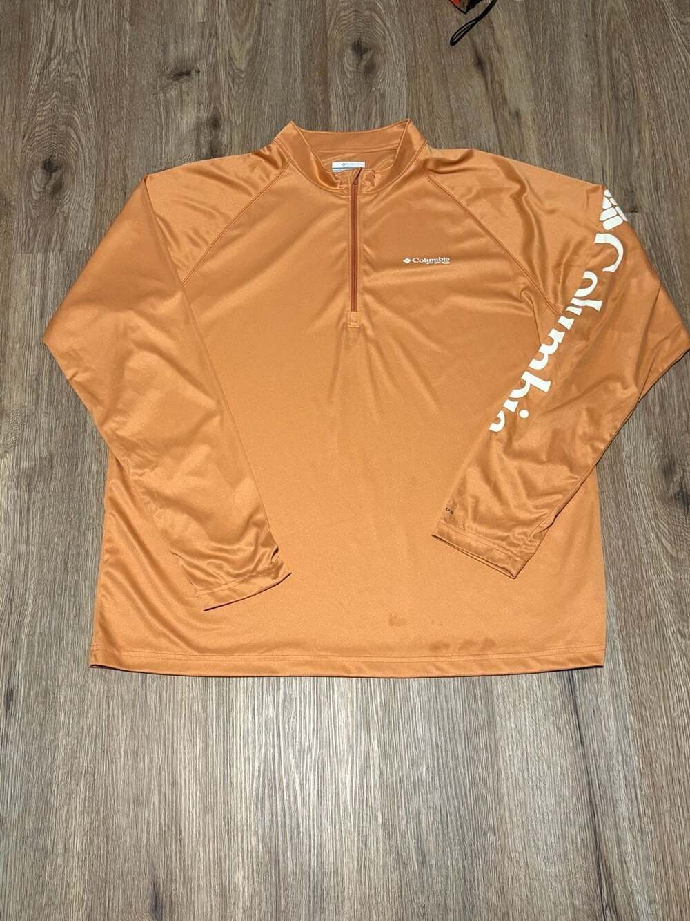 Columbia 1/4 Zip Pullover Orange Long Sleeve Shirt